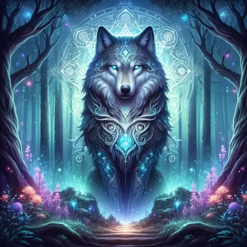 神秘的なオオカミ